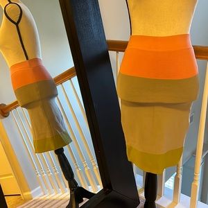 BCBG | bondage color-block skirt